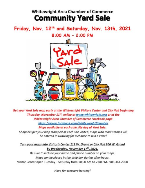 Community Yard Sale – Friday, November 12th & Saturday, November 13th, 2021