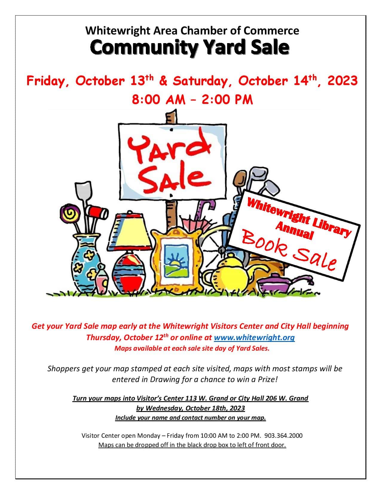 WHITEWRIGHT AREA CHAMBER OF COMMERCE - Community Yard Sale October 13th & 14th, 2023