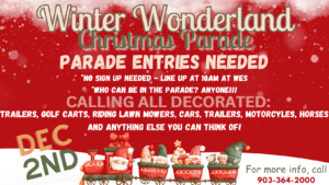 December 2nd  Parade Entries NEEDED!!